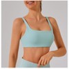 Coolmee Women Double Lined Square Neck Sports Bras Running Fitness Top Wide Strap Yoga Bra Pilates Training Vest Underwear - 2 of 4