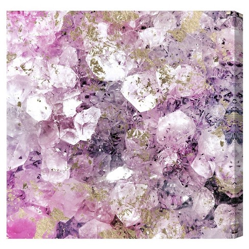 Oliver Gal 'Infinite Glam Amethyst' Fashion and Glam Wall Art Framed Print Perfumes - Purple, Black - 10 x 15 - Gold