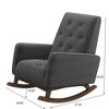 Kumasinova Elegant Tufted Accent Rocking Chair with Solid Wood Frame,Nursery Rocker Glider Chair for Living Room&Bedroom,300lbs Max - 4 of 4