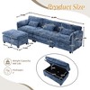 GDFStudio Alger Modern 112" L-Shaped Chenille Upholstered Sectional Sofa with Movable Storage Ottoman and Phone Holde - 3 of 4