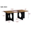 Chic Crate-Contemporary Rectangular Coffee Table with Tempered Glass Top - Dual-Tone Black & Light Espresso Wood Base, 47” for Living Room (Modern) - 4 of 4
