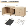 Cat litter box fence, 55.1 inch double-layer cat litter box furniture, hidden cat cage cabinet for 2 cats, 2 cages with litter mats - 2 of 4