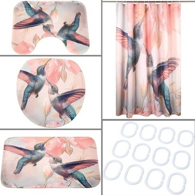 The Lakeside Collection Hummingbird Memory Foam Fashion Bath 16 Pc Set
