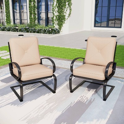 2pc Metal Patio Spring Chairs With Cushions Captiva Designs Target