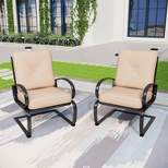 2pc Metal Patio Spring Chairs with Cushions - Captiva Designs
