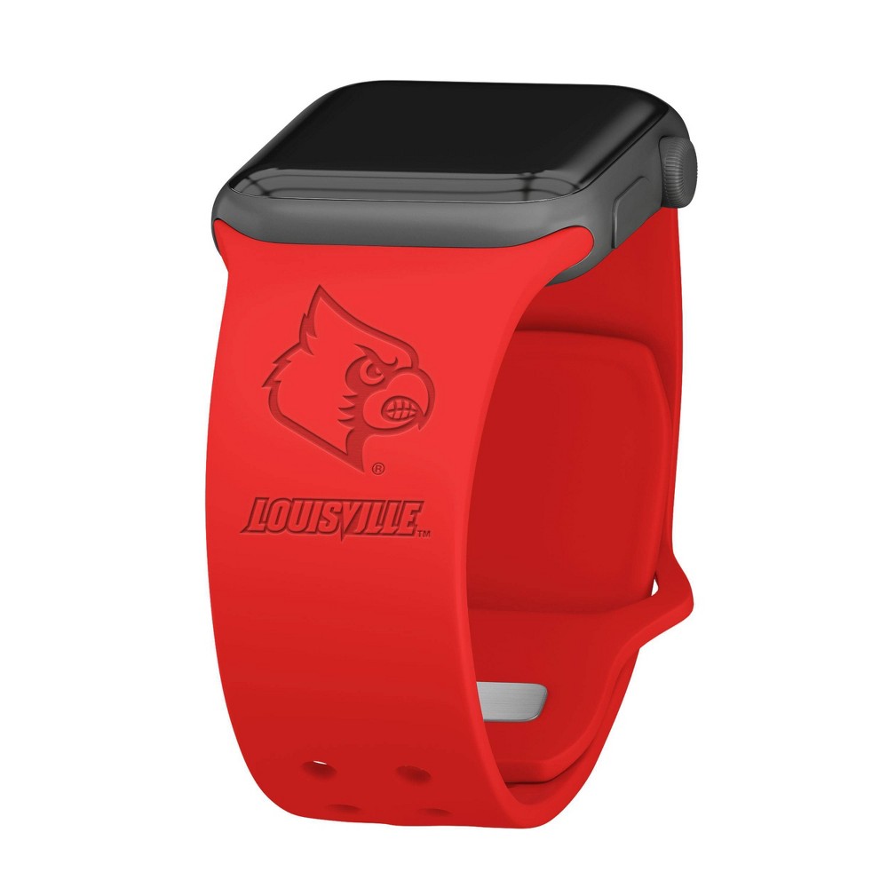 Photos - Smartwatches NCAA Louisville Cardinals Wordmark Engraved Apple Watch Band - 42/44/45/49