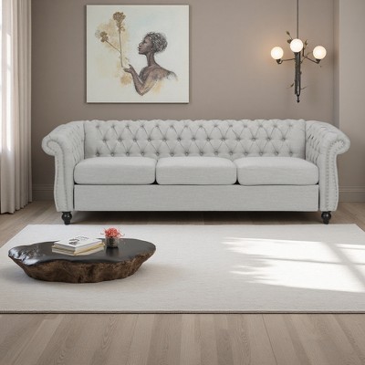 Traditional Chesterfield Sofa with Button Tufting & Nailhead Trim