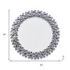 HomeRoots 20" Silver Round Faux Crystal Bling Framed Accent Mirror - 3 of 4
