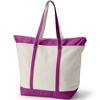 Lands' End Zip Top Long Handle Canvas Tote Bag - 3 of 4
