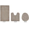 Edge Bath Rug 100% Premium Cotton Ultra-Soft Water Absorbent Tufted Solid Reversible 3 Piece Bathroom Rug Set for Machine Washable Bathmat - 2 of 4