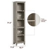 Narrow Bookcase 5 Tier Farmhouse Bookshelf Wooden Bookshelves Rustic Vintage Etagere - 2 of 4