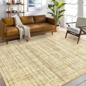 Machine Washable Floor Carpet - Non-Slip Modern Abstract Rug with Low Pile Soft Indoor Accent Rug for Bedroom Living Room Office - 1 of 4
