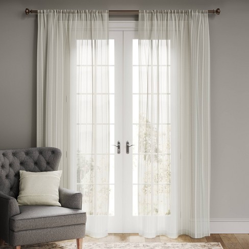 84 X54 Leno Weave Sheer Curtain Panel, Target Living Room Curtains