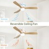 SKRAN 52" Ceiling Fan Without Lights Flush Mount Ceiling Fan with Remote Control, Wood Blades Modern Outdoor Fan No Light for Bedroom/Patio/Indoor - 4 of 4
