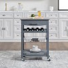 Syemin Kitchen Carts and Islands Mobile Rolling Kitchen Island Trolley Serving Cart Kitchen Island with Storage, Grey, 22.76"*15.75"*33.35" - 4 of 4