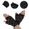 Unique Bargains Women's Flowers Lace Sunblock Fingerless Gloves Black 1 Pair - 2 of 4