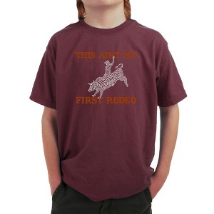 LA Pop Art Boy's Word Art T-shirt - This Aint My First Rodeo - 1 of 4