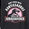 Women's - Instant Message - Auntie-saurus Jurasskicked Lightweight French Terry Wide Neck Long Sleeve Graphic Shirt - 2 of 4