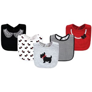 Hudson Baby Infant Girl Cotton Bibs, Scottie Dogs - 1 of 4