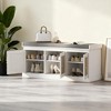 CIPACHO Brown Shoe Storage Bench with Woven Rattan Doors Shoe Bench - 3 of 4