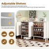 TIRAMISUBEST Shoe Cabinet Shoe Rack with 5 Solid Wood Legs, Sideboard Buffet Cabinet with Fluted Doors,4-Door Storage Cabinet with Adjustable Shelves - 3 of 4