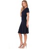 Rekucci Women's V-Neck Short Sleeve Crossover Dress with Tummy Control - 2 of 4