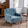 Sapphtopaz Modern Accent Chair with Nailhead Button Tufted Upholstered Armchair with Solid Wood Legs Cozy Reading Chair for Living Room, Bedroom - 2 of 4