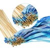 Unique Bargains Party Wooden Handle Lace Ribbon Sticks Fairy Wand 25 Pcs - 4 of 4