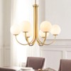 Rennnsan Almaris 32"W 6-Light Bubble Milk Glass Mid-Century Modern Dimmable Chandelier in Gold - 4 of 4