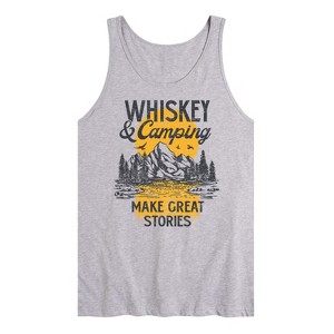 Men's - Instant Message - Whiskey And Camping Stories Graphic Tank Top - 1 of 4