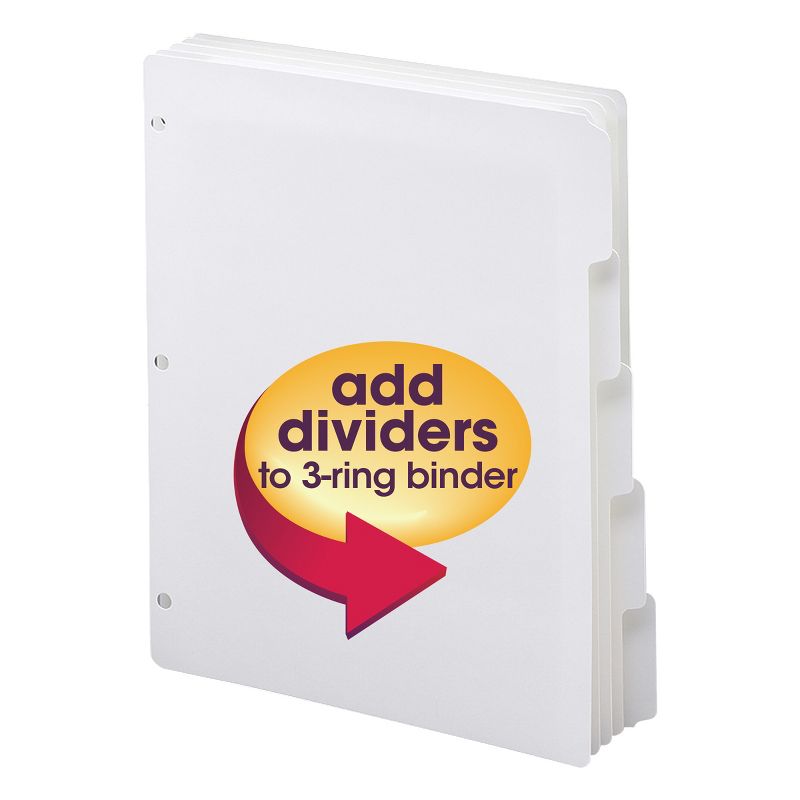 Smead Three-Ring Binder Index Dividers, 1/5-Cut Tabs, Letter Size, White, 5 per Set  (89415), 1 of 2