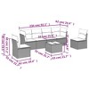vidaXL 7 Piece Patio Sofa Set with Cushions Black and Blue - With Table - 3 of 4