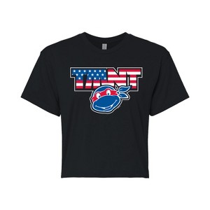 Women's - Teenage Mutant Ninja Turtles - Americana Cropped Graphic T-Shirt - 1 of 4