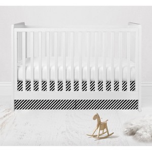 Bacati - Love Black/white Warp Stripes Crib/Toddler Bed Skirt - 1 of 3