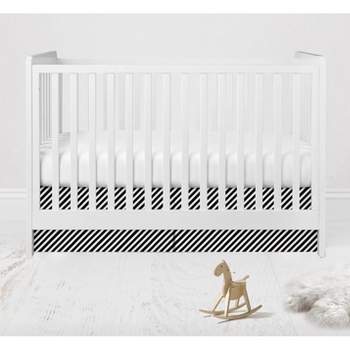 Bacati - Love Black/white Warp Stripes Crib/Toddler Bed Skirt