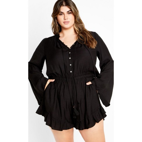 CITY CHIC Women s Plus Size Erica Playsuit black 12 Plus