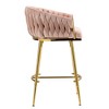 NicBex 26" Velvet Bar Stools Set of 2,Counter Stools with Gold Chrome Base,Stool Chair with Footrest,Bar Chairs for Kitchen Island & Home Bars - 4 of 4