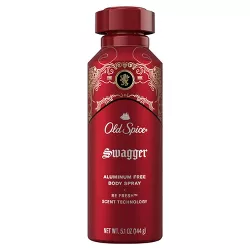 Old Spice Aluminum Free Swagger Body Spray for Men - 5.1oz