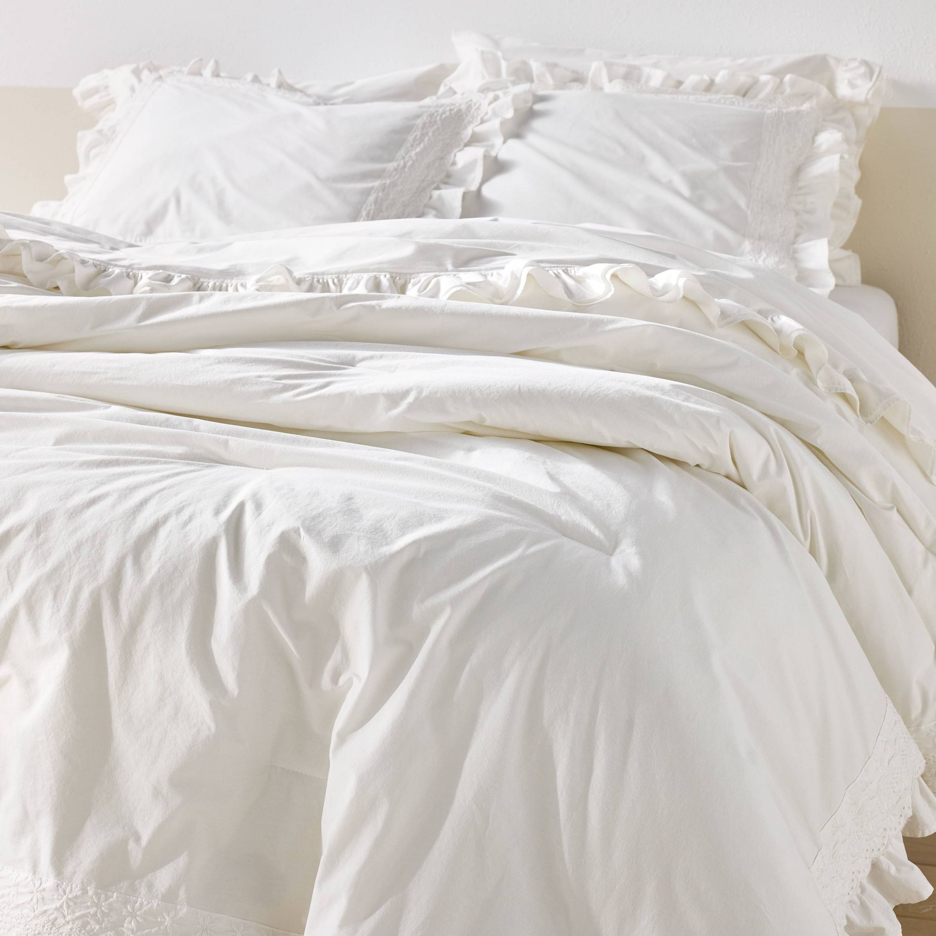Cotton Eyelet Ruffle Comforter Set Simply Shabby Chic