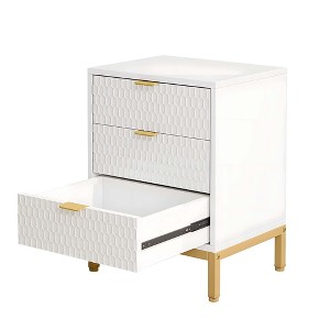 NicBex  25.8"Tall Nightstand with 3 Drawers,Modern Bedside Table with Metal Handles and Metal Legs for Bedroom,Living Room - 1 of 4