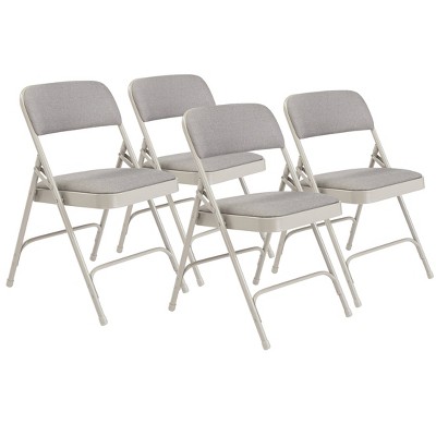 Hampden Furnishings 4-Pack Grey Standard Folding Chair with Padded Seat (Indoor) in Gray | TGT2202