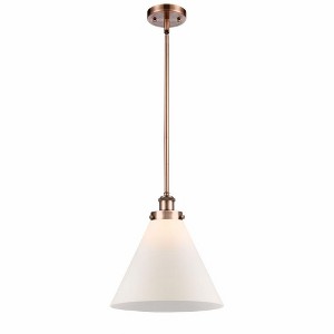 Cone - 1 Light Stem Hung Mini Pendant In Industrial Style-10 Inches Tall and 12 Inches Wide - 1 of 1
