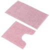 Home Mart Goods 2 Piece Set Pink Soft Cozy Plush Chenille Bath Mat Bathroom Rug - 2 of 4
