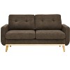 APRILSOUL 67.7" Wide Mid-Century Modern Upholstered Tufted Loveseat Sofa With Wooden Legs - 2 of 4