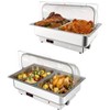 Rectangular Chafing Dish Electric Buffet Set,9QT Stainless Steel Food Servers and Warmers with Temperature Control for Catering, Wedding and Parties - 3 of 4