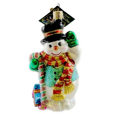 Old World Christmas 4.25 In Candy Cane Snowman Ornament Snowman Tree Ornaments