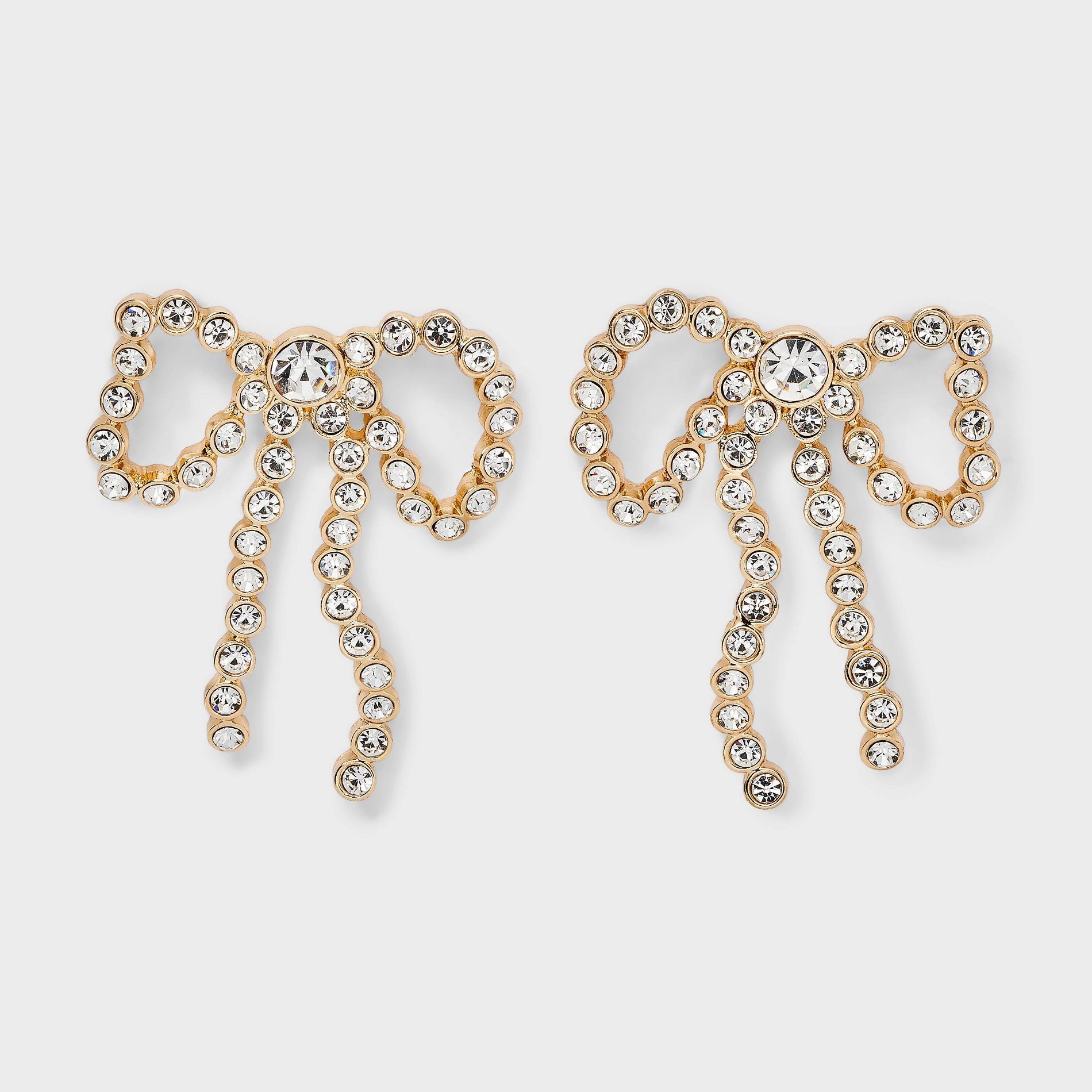 Pave Bow Statement Earrings - A New Day™ Gold