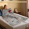 Catalonia Wearable Blanket with Sleeves and Pocket, Cozy Soft Fleece Mink Micro Plush Wrap Throws Blanket Robe for Adults, Gift for Her - 4 of 4