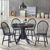 5pc Hawthrone Round Pedestal Dining Table Black - Buylateral: Solid Rubberwood, 40" Diameter, Farmhouse Style - image 2 of 4