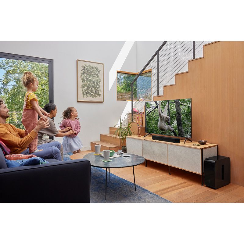 Sonos Beam Compact Smart Sound Bar with Flexson 32"-70" TV Cantilever Mount (Black), 3 of 16